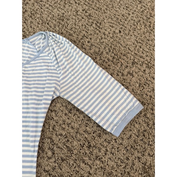 Gap Women's White Blue Stripped Quarter Sleeve Top Size Medium - Picture 5 of 7